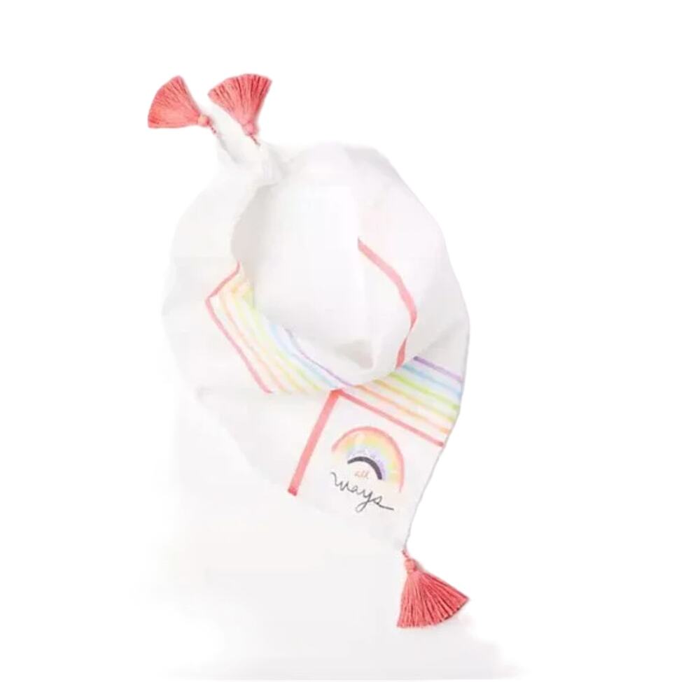 NWT LOFT White "Love All Ways" Pride Rainbow Triangle Bandana